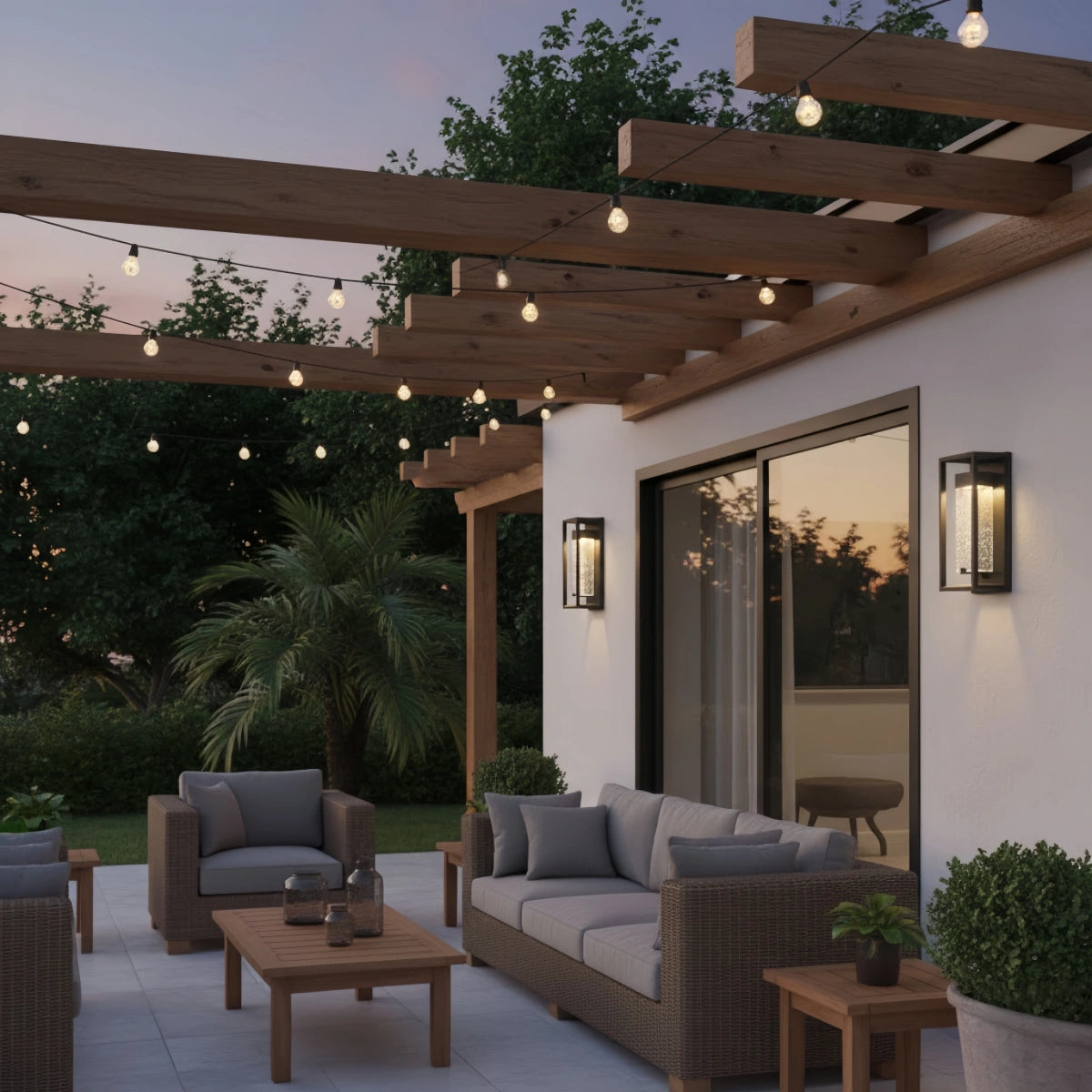 Modern Outdoor Wall Sconce Light with Crystal for Patio