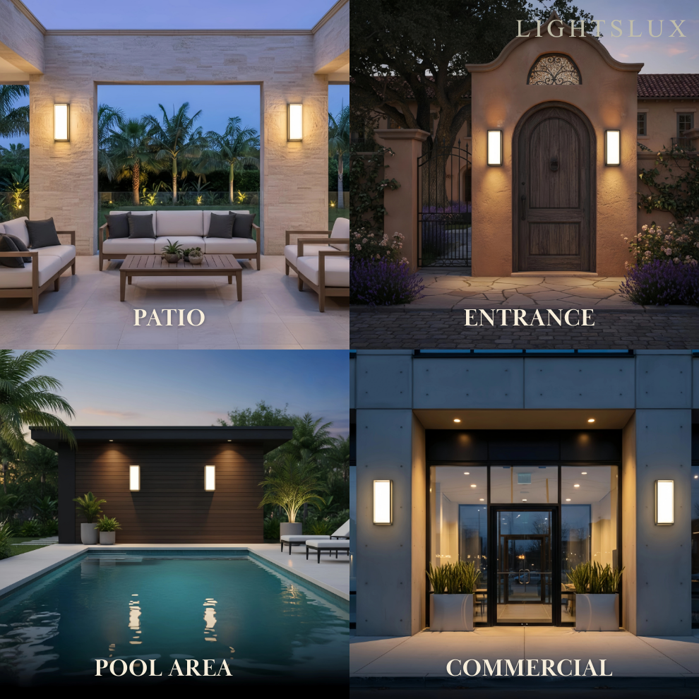 Minimalist Outdoor Wall Sconce in Black Stainless Steel with Adjustable LED Lighting