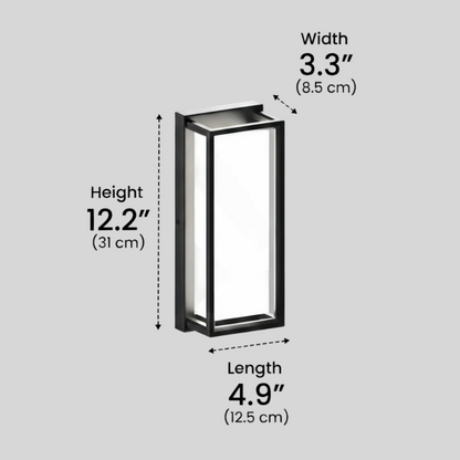 Arcato Minimalist Outdoor Wall Sconce in Black Stainless Steel with Adjustable LED Lighting