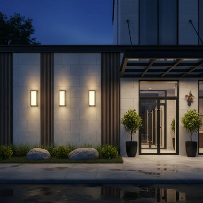  Minimalist Outdoor Wall Sconce in Black Stainless Steel with Adjustable LED Lighting