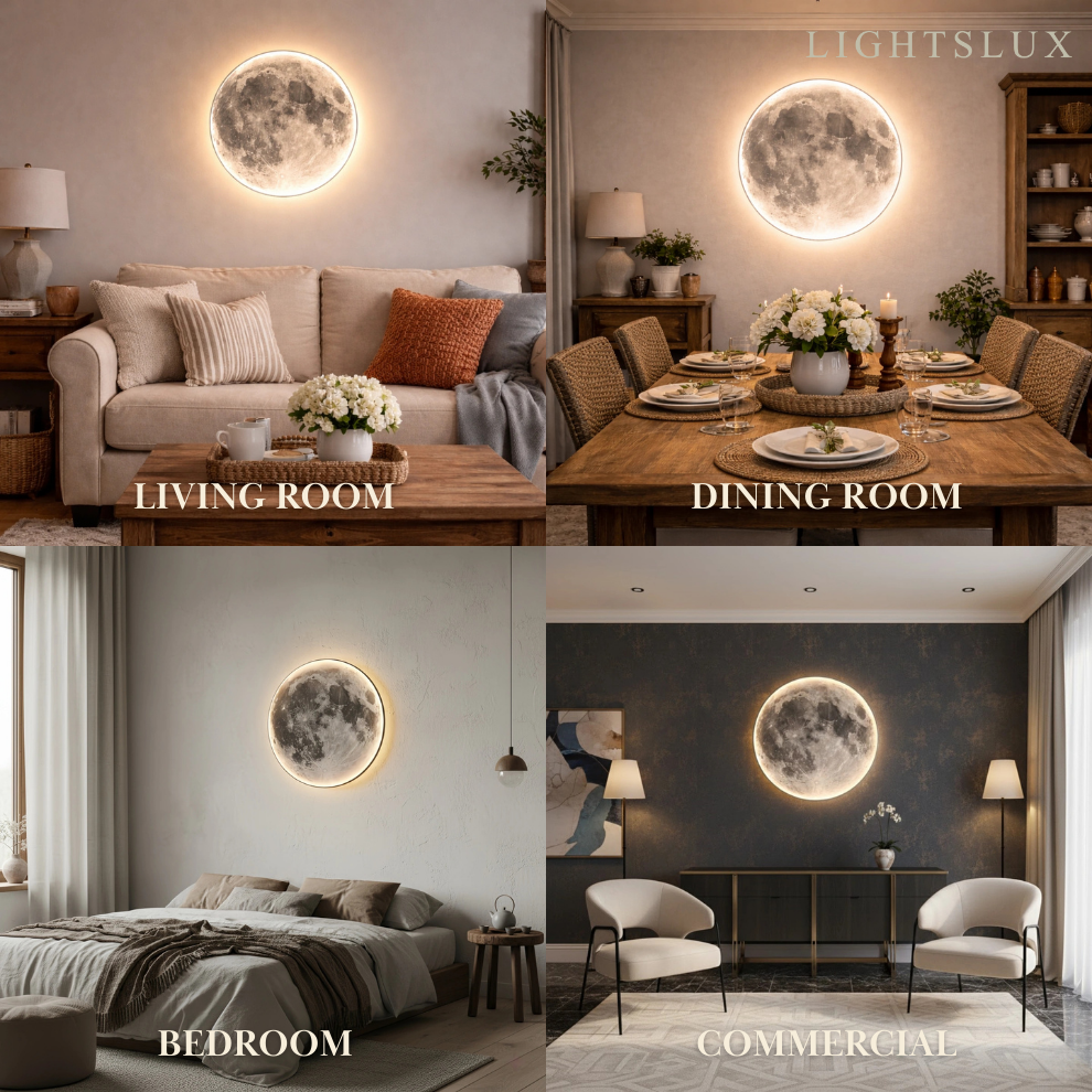 Moon Wall Night Light – Soft Warm LED Wall Lamp for Nursery & Cozy Home Lighting
