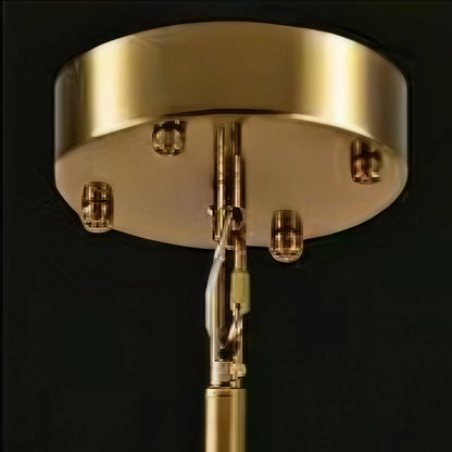 Excelis Luxury Sculptural Brushed Gold Chandelier - Layered Alabaster & Hand-Shaped Brass for Dining Room