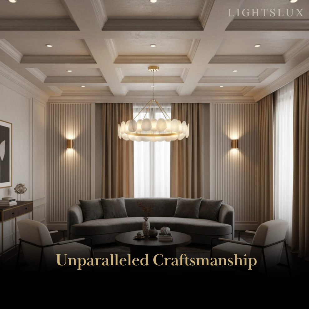 Luxury Sculptural Brushed Gold Chandelier 