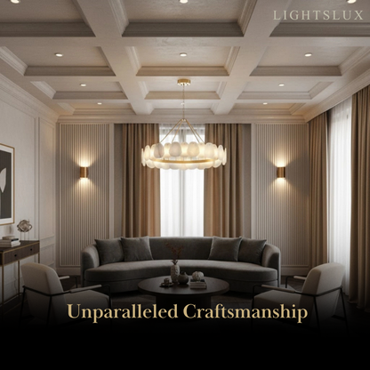 Luxury Sculptural Brushed Gold Chandelier 