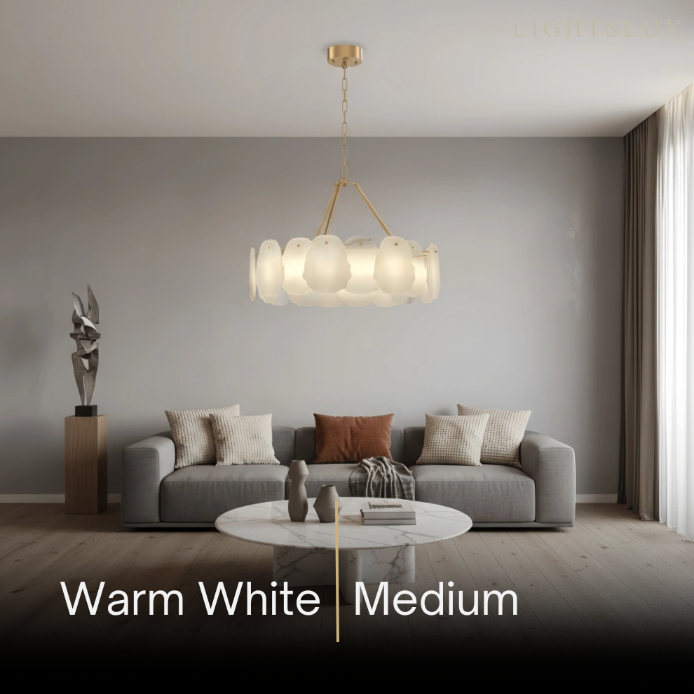 Luxury Sculptural Brushed Gold Chandelier 