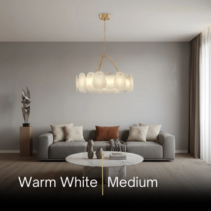 Luxury Sculptural Brushed Gold Chandelier 