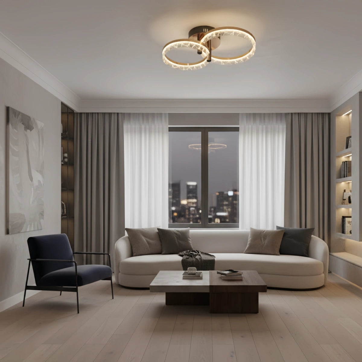 Modern Surface Mount Ceiling Light – Dimmable LED Light for Bedroom/Living Room