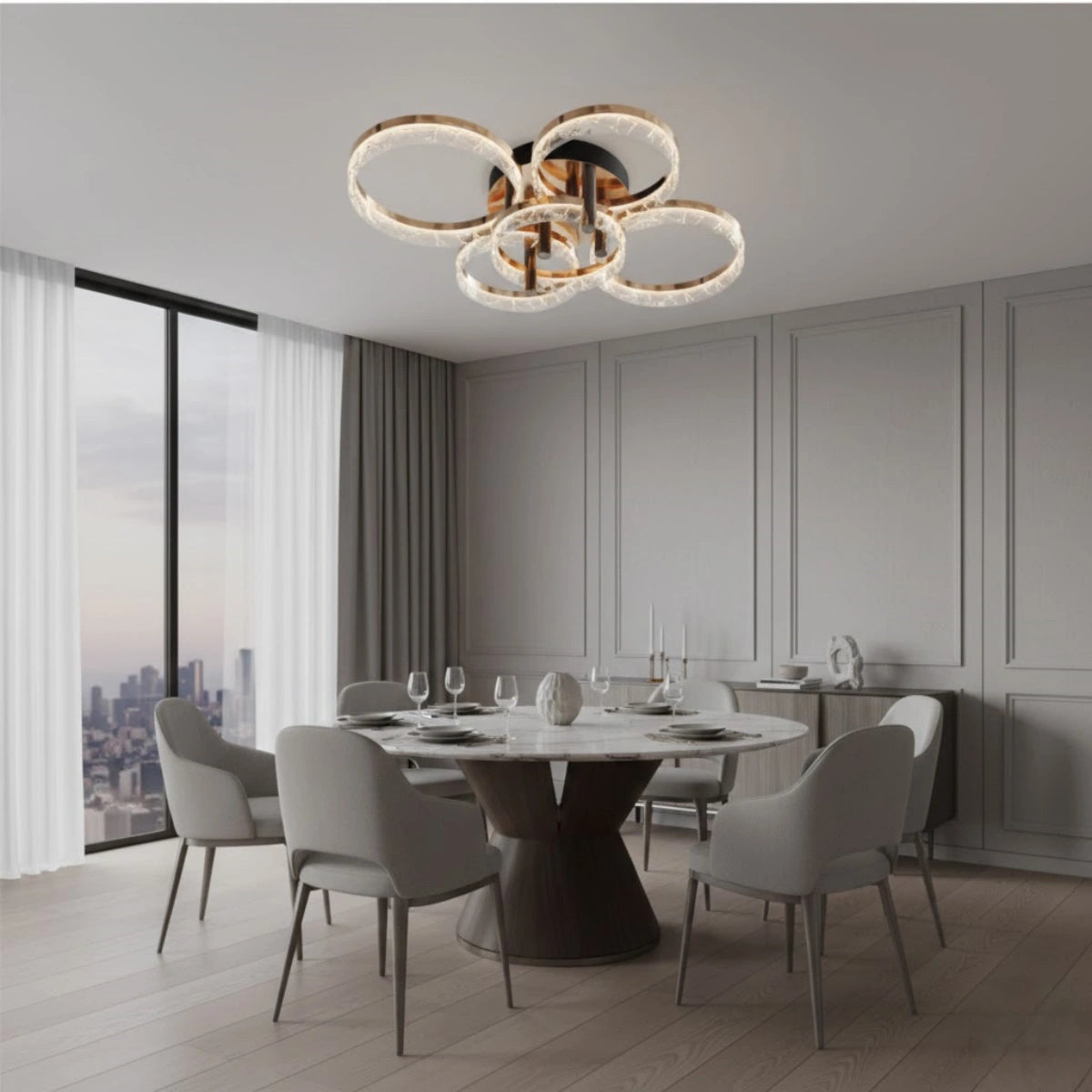 Modern Surface Mount Ceiling Light – Dimmable LED Light for Bedroom/Living Room