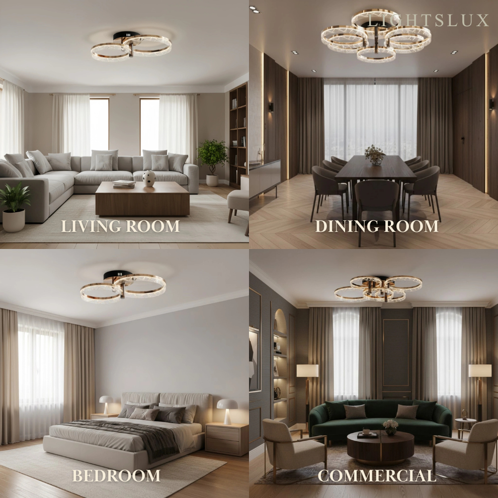 Modern Surface Mount Ceiling Light – Dimmable LED Light for Bedroom/Living Room