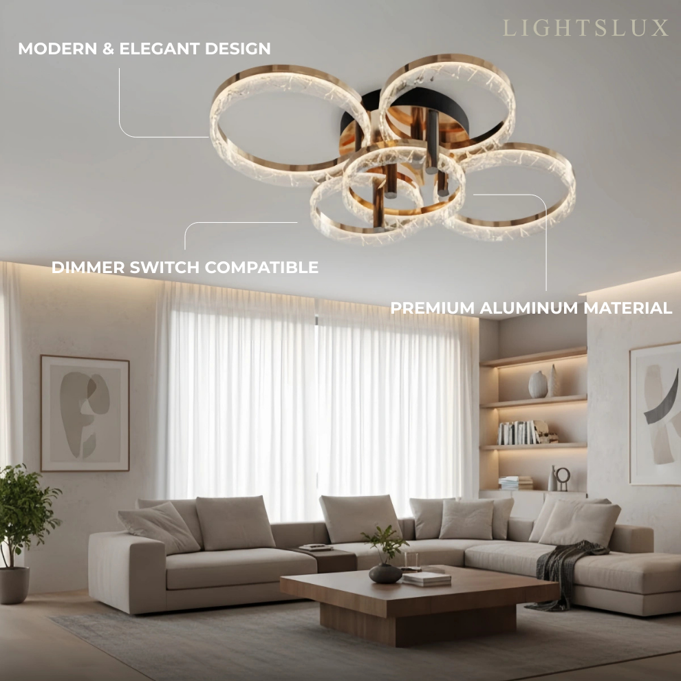 Modern Surface Mount Ceiling Light – Dimmable LED Light for Bedroom/Living Room