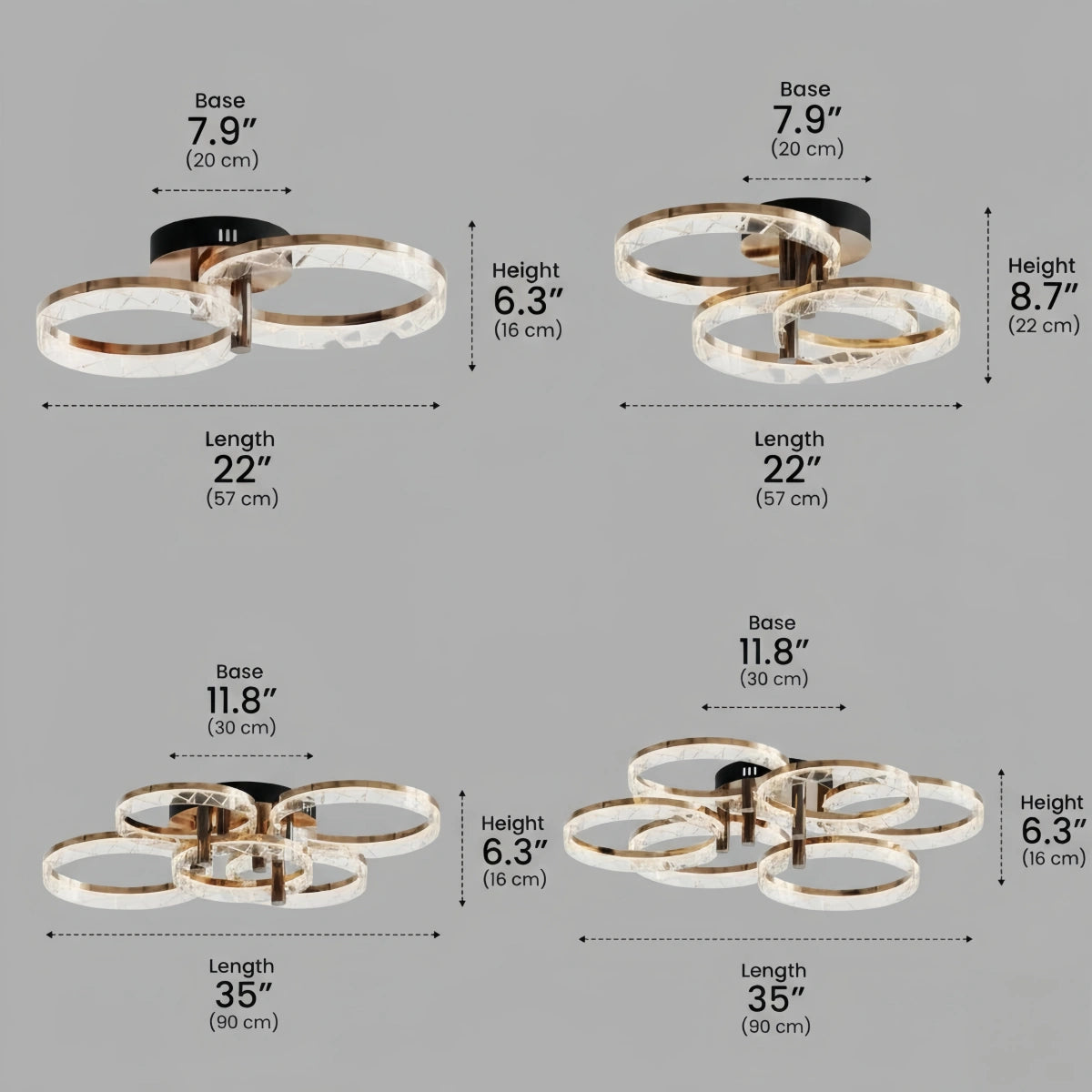 Modern Surface Mount Ceiling Light – Dimmable LED Light for Bedroom/Living Room