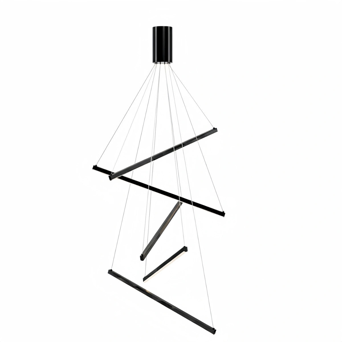 Sculptural Modern Chandelier – Aluminum & Silica Gel LED Halo Light for Living Room 