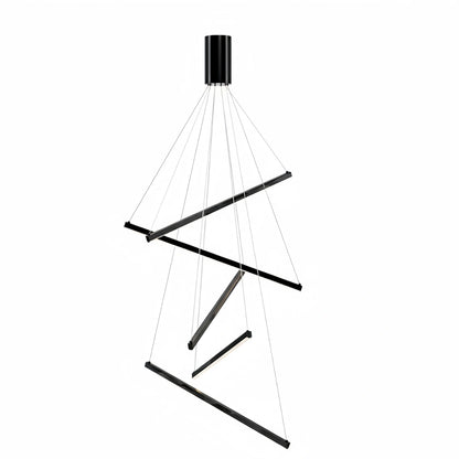 Sculptural Modern Chandelier – Aluminum & Silica Gel LED Halo Light for Living Room 