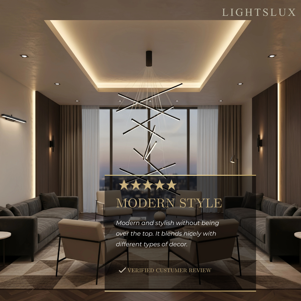 Sculptural Modern Chandelier – Aluminum & Silica Gel LED Halo Light for Living Room 