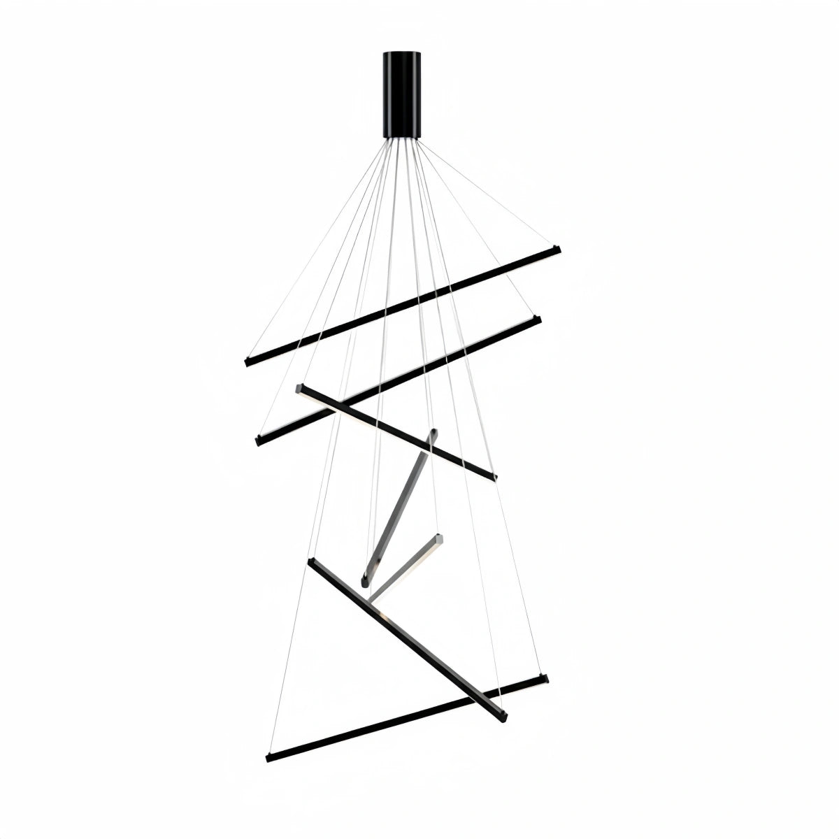 Sculptural Modern Chandelier – Aluminum & Silica Gel LED Halo Light for Living Room 