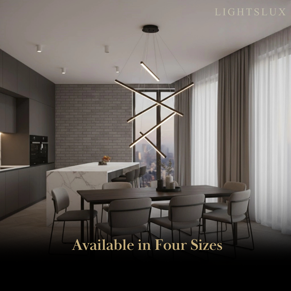 Sculptural Modern Chandelier – Aluminum & Silica Gel LED Halo Light for Living Room 