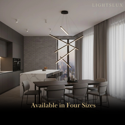 Sculptural Modern Chandelier – Aluminum & Silica Gel LED Halo Light for Living Room 