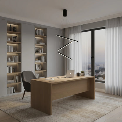 Sculptural Modern Chandelier – Aluminum & Silica Gel LED Halo Light for Living Room 