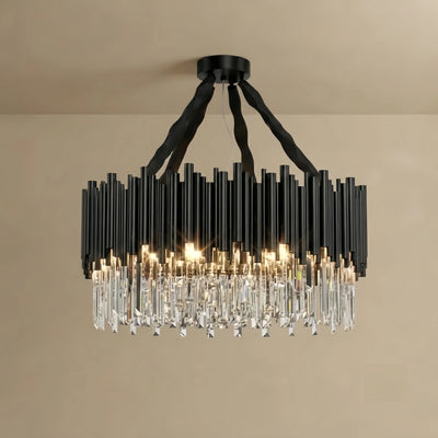  Chandelier – Black Frame Sparkling Focal Point for Dining/Living Room