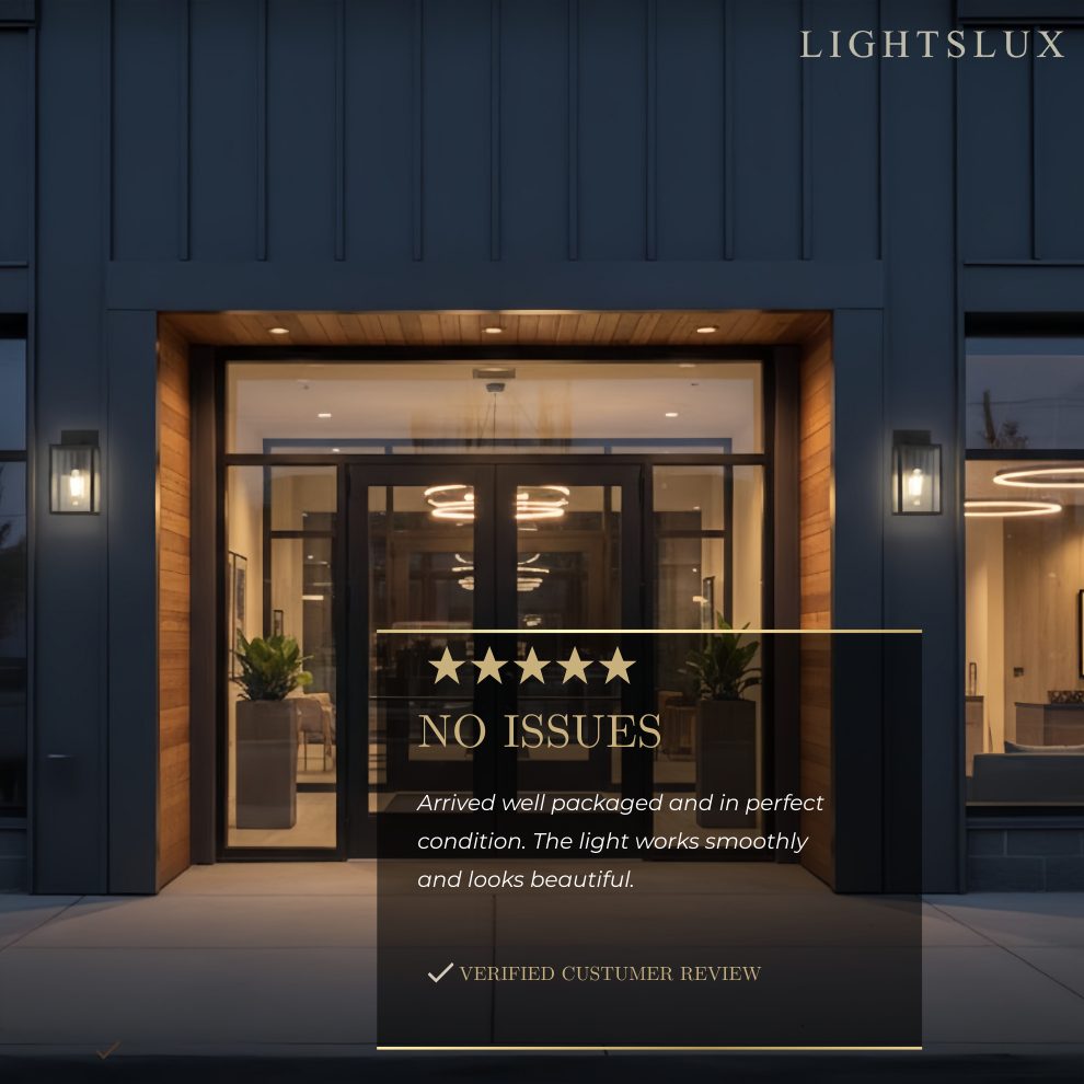 Modern Outdoor Wall Sconce – Black Stainless Steel with Clear Glass for Porch/Patio