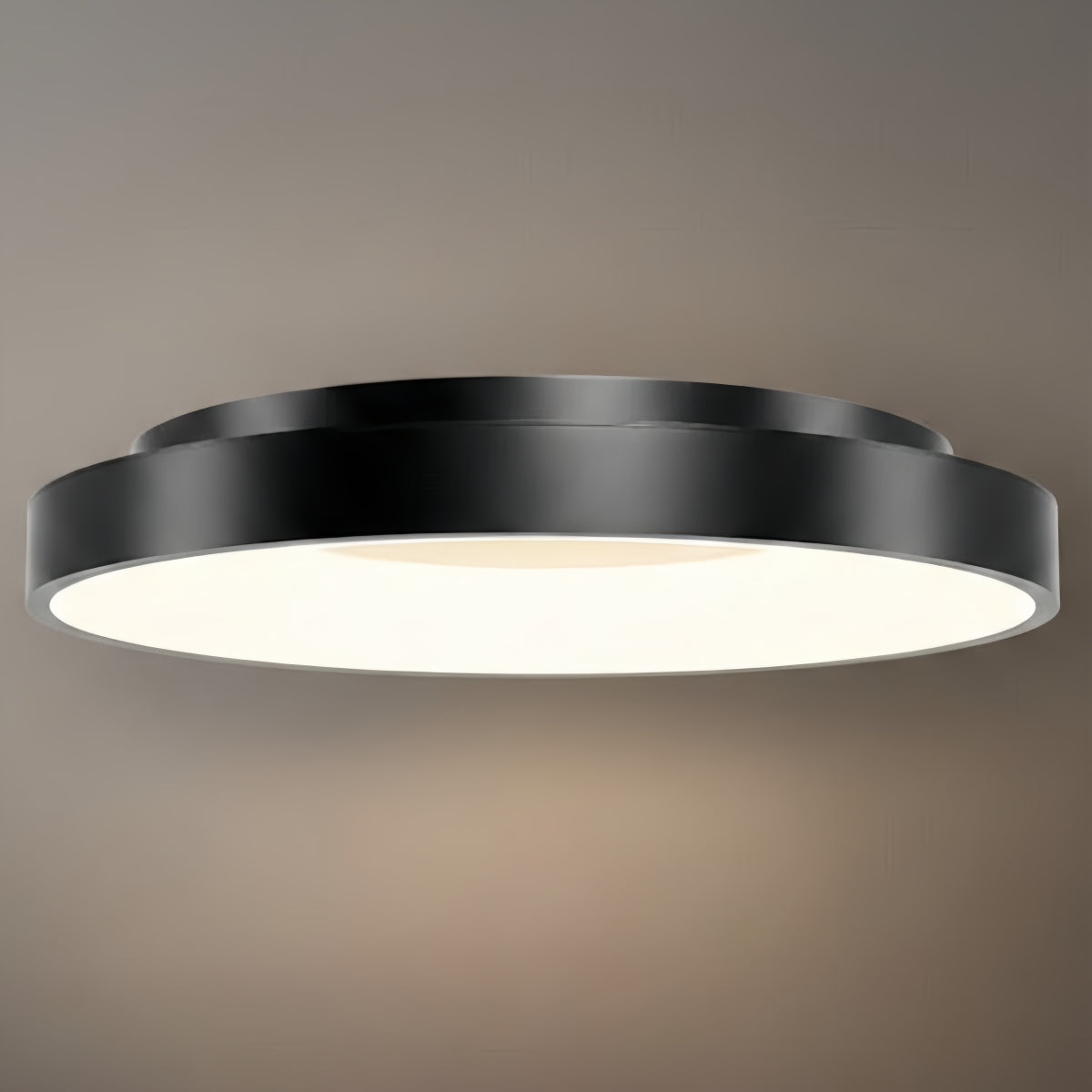 Modern Flush Mount Ceiling Light – Gold/ Black Dimmable LED for Living Room