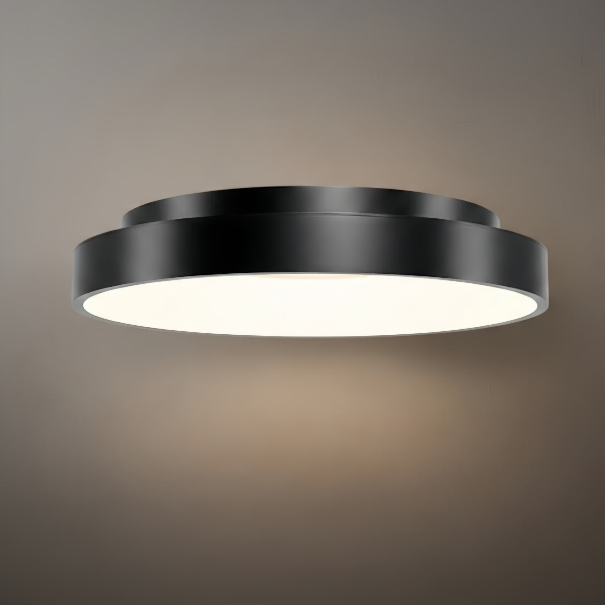 Modern Flush Mount Ceiling Light – Gold/ Black Dimmable LED for Living Room