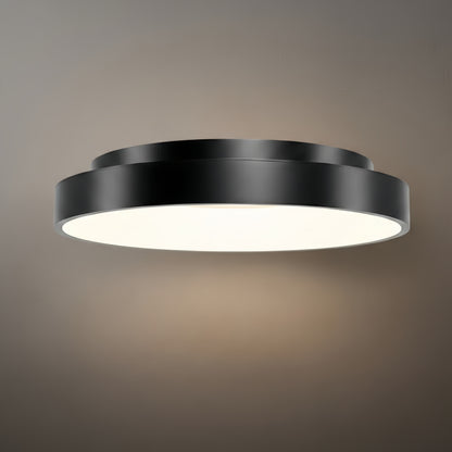 Modern Flush Mount Ceiling Light – Gold/ Black Dimmable LED for Living Room