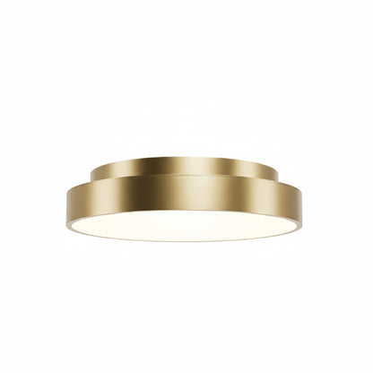 Modern Flush Mount Ceiling Light – Gold/ Black Dimmable LED for Living Room