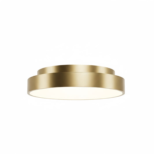 Modern Flush Mount Ceiling Light – Gold/ Black Dimmable LED for Living Room