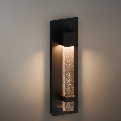 Modern Outdoor Wall Sconce – Black Stainless Steel Crystal Accents Starry Glow for Entryway
