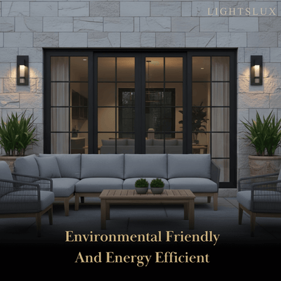 Modern Outdoor Wall Sconce – Black Stainless Steel Crystal Accents Starry Glow for Entryway