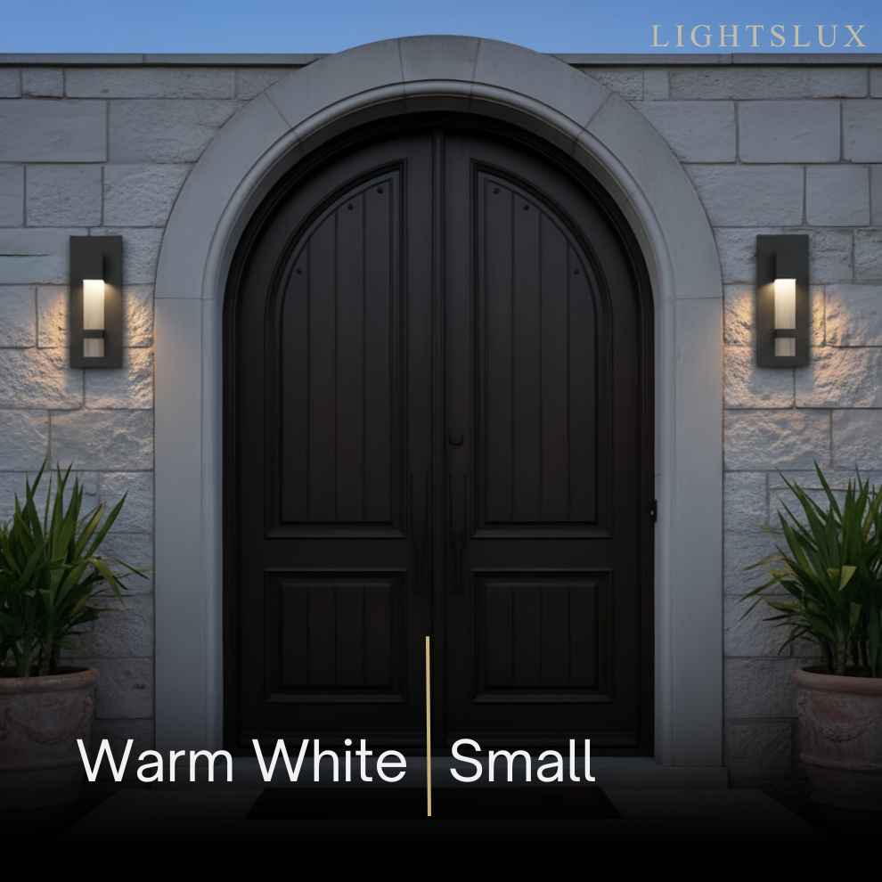 Modern Outdoor Wall Sconce – Black Stainless Steel Crystal Accents Starry Glow for Entryway