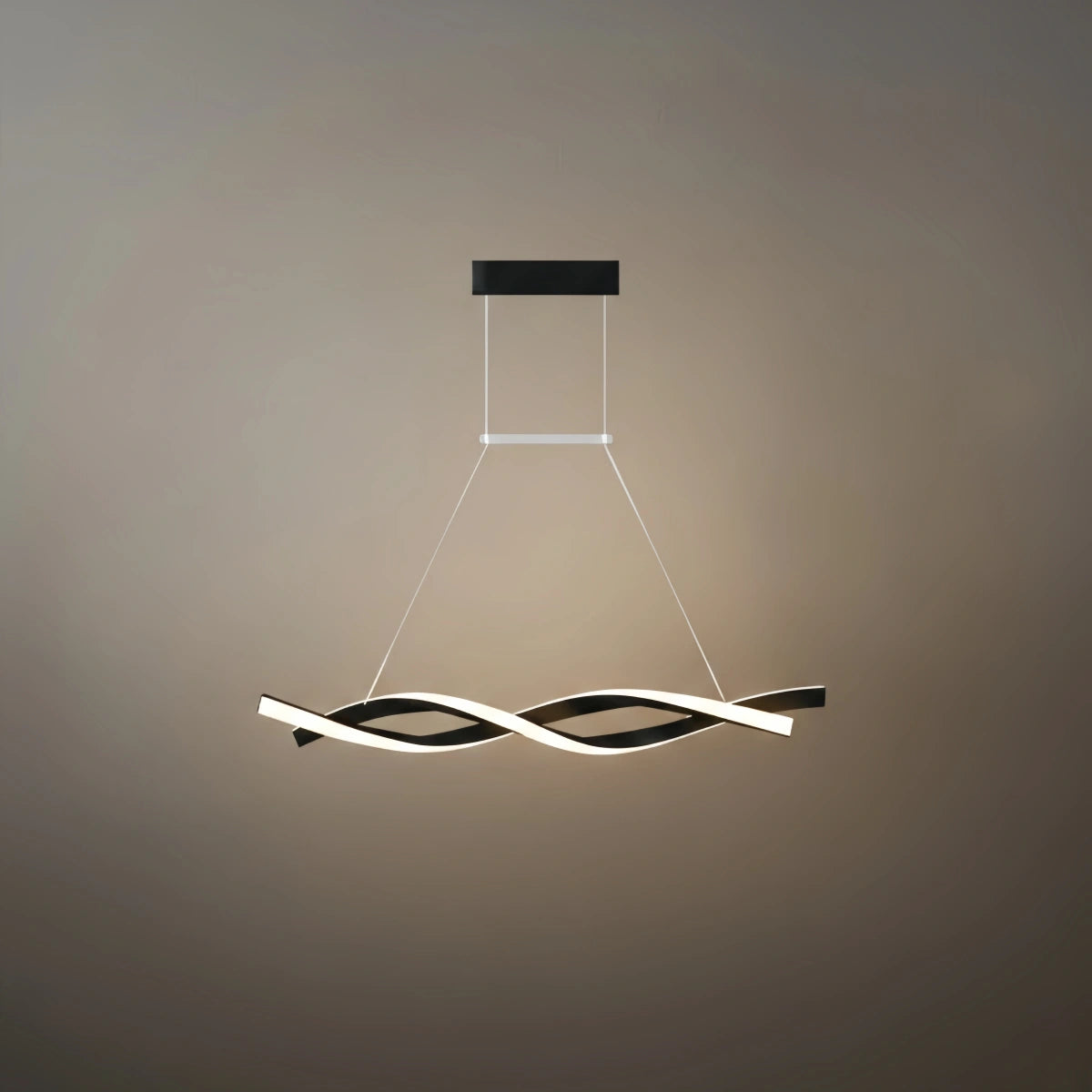 Wave Pendant Light – Matte Black Organic Sculptural LED