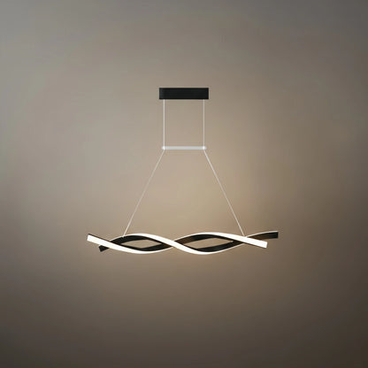 Wave Pendant Light – Matte Black Organic Sculptural LED