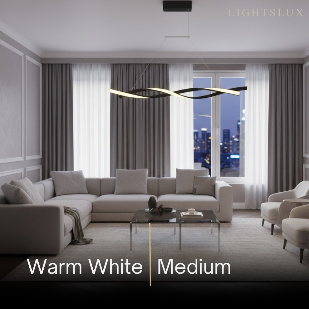 Wave Pendant Light – Matte Black Organic Sculptural LED