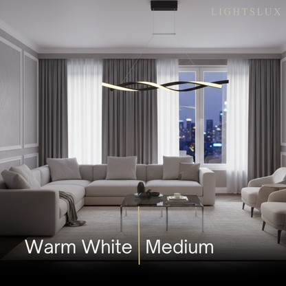 Wave Pendant Light – Matte Black Organic Sculptural LED