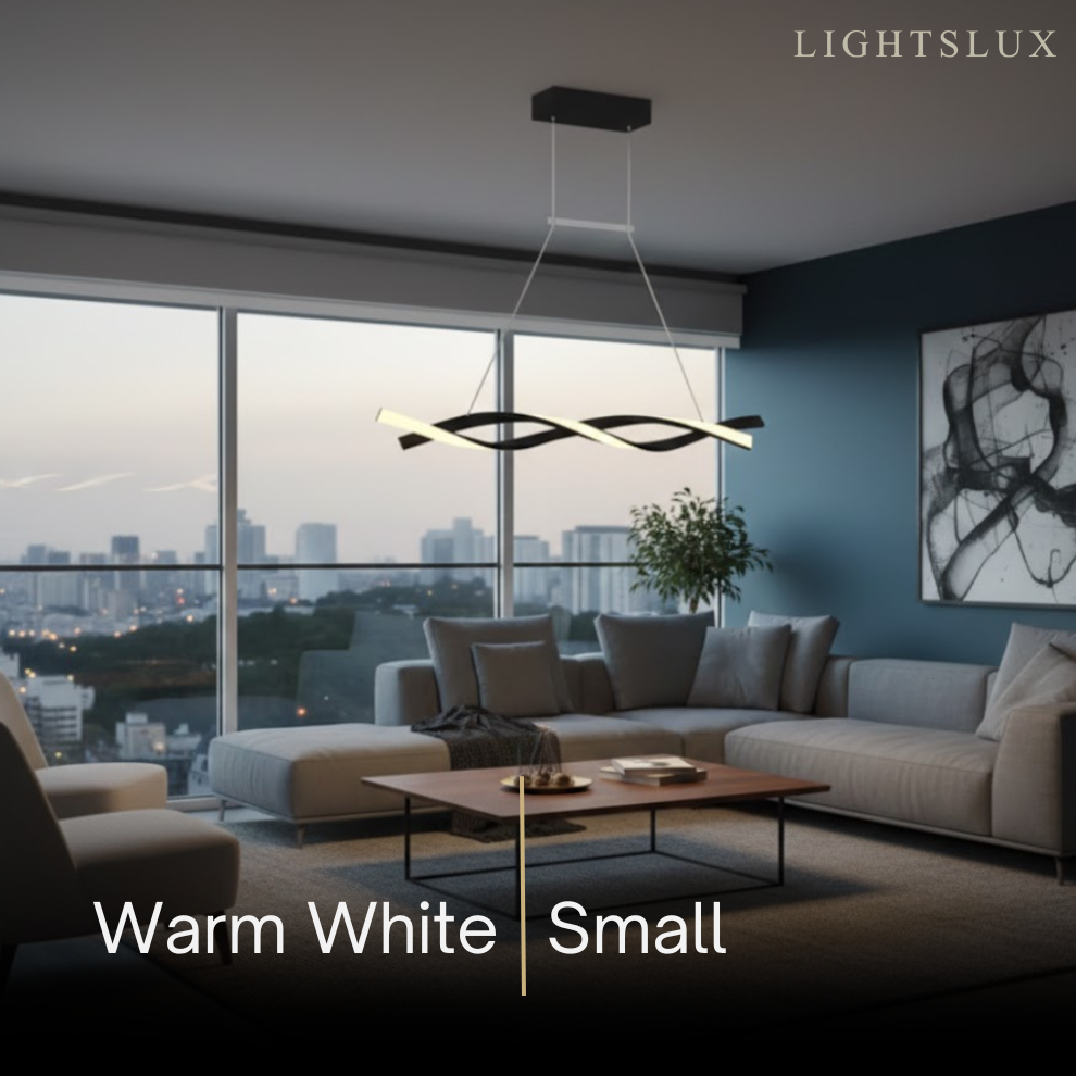 Wave Pendant Light – Matte Black Organic Sculptural LED