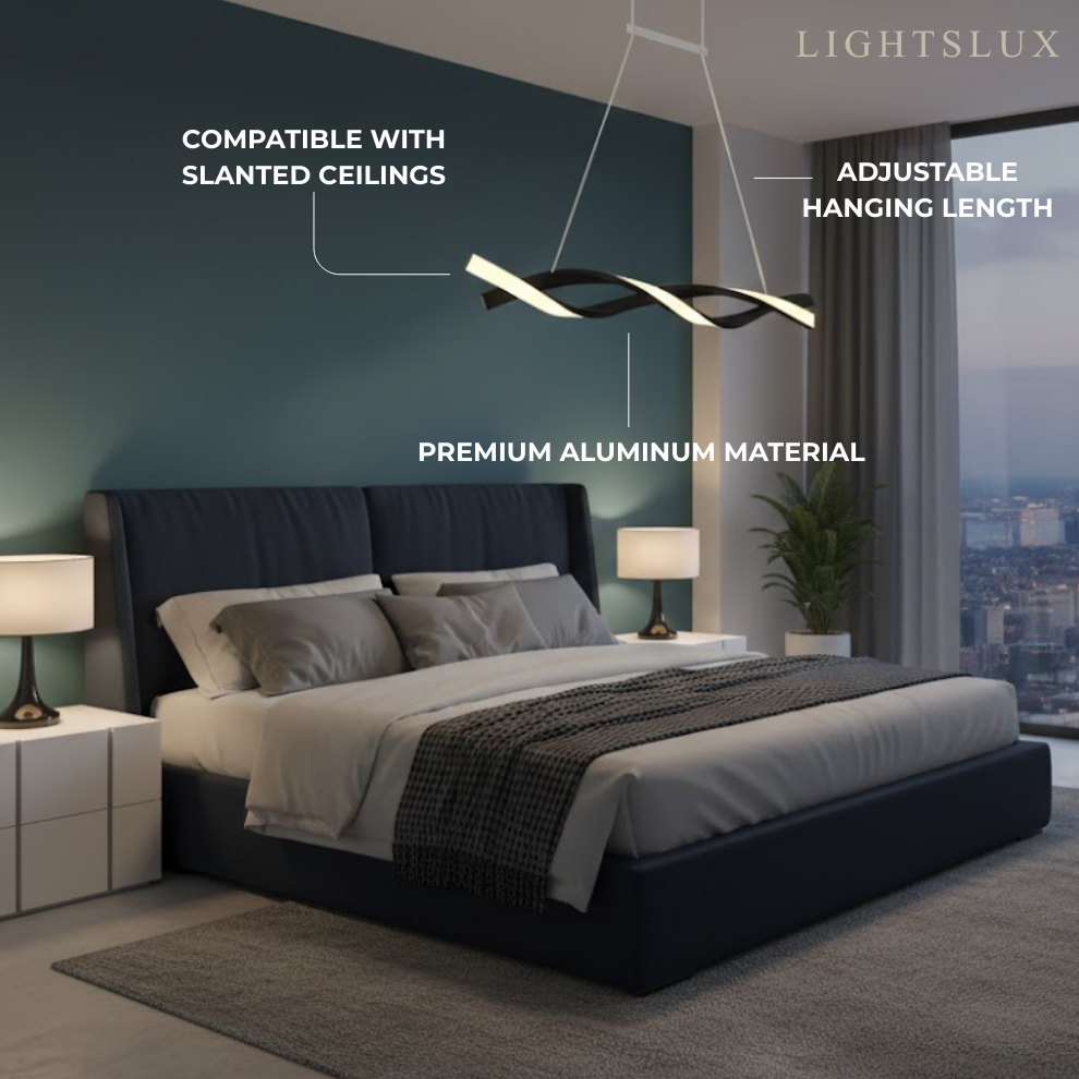 Wave Pendant Light – Matte Black Organic Sculptural LED