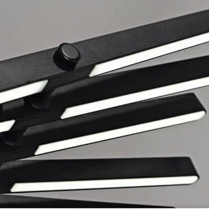 Lámpara colgante apilable moderna ajustable Arcato – Hierro fresno negro acrílico aluminio para isla de cocina
