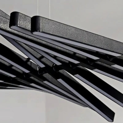 Arcato Modern Adjustable Stacked Pendant Light – Black Ash Iron Acrylic Aluminum for Kitchen Island