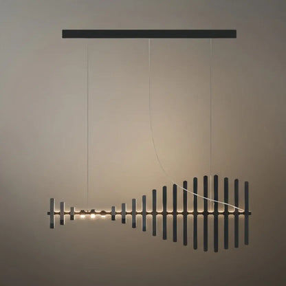 Modern Adjustable Stacked Pendant Light – Black Ash Iron Acrylic Aluminum for Kitchen Island