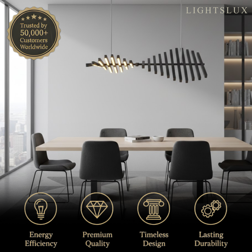 Modern Adjustable Stacked Pendant Light – Black Ash Iron Acrylic Aluminum for Kitchen Island