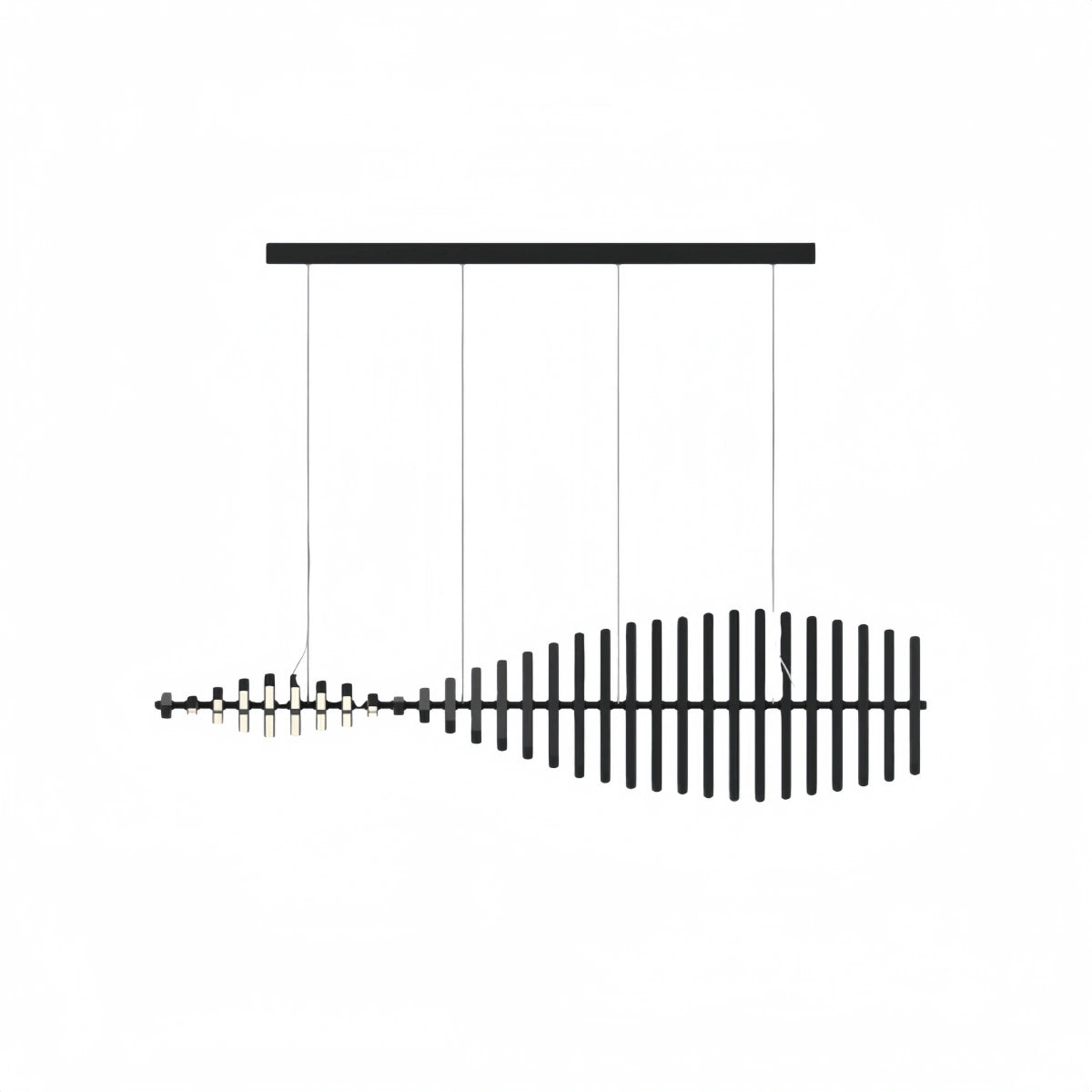 Modern Adjustable Stacked Pendant Light – Black Ash Iron Acrylic Aluminum for Kitchen Island