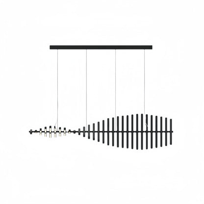 Modern Adjustable Stacked Pendant Light – Black Ash Iron Acrylic Aluminum for Kitchen Island