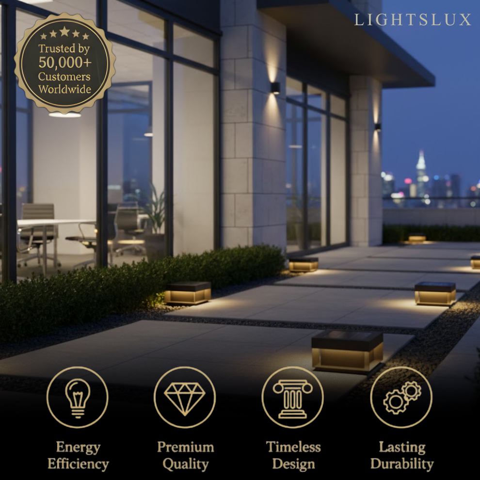 Modern Solar Rectangle Ground Light – Stainless Steel Pathway & Garden Light