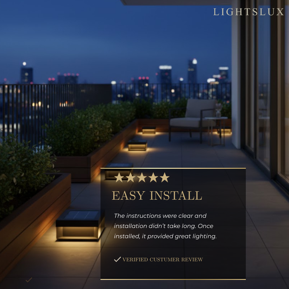 Modern Solar Rectangle Ground Light – Stainless Steel Pathway & Garden Light