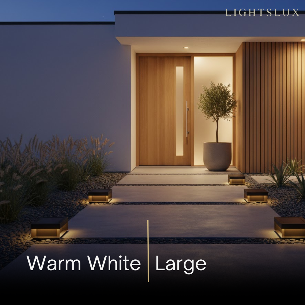 Modern Solar Rectangle Ground Light – Stainless Steel Pathway & Garden Light