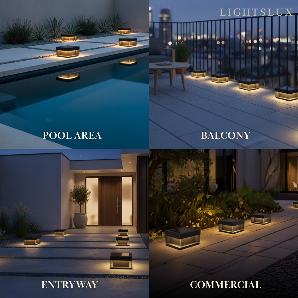 Modern Solar Rectangle Ground Light – Stainless Steel Pathway & Garden Light