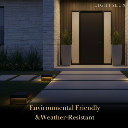 Modern Solar Rectangle Ground Light – Stainless Steel Pathway & Garden Light