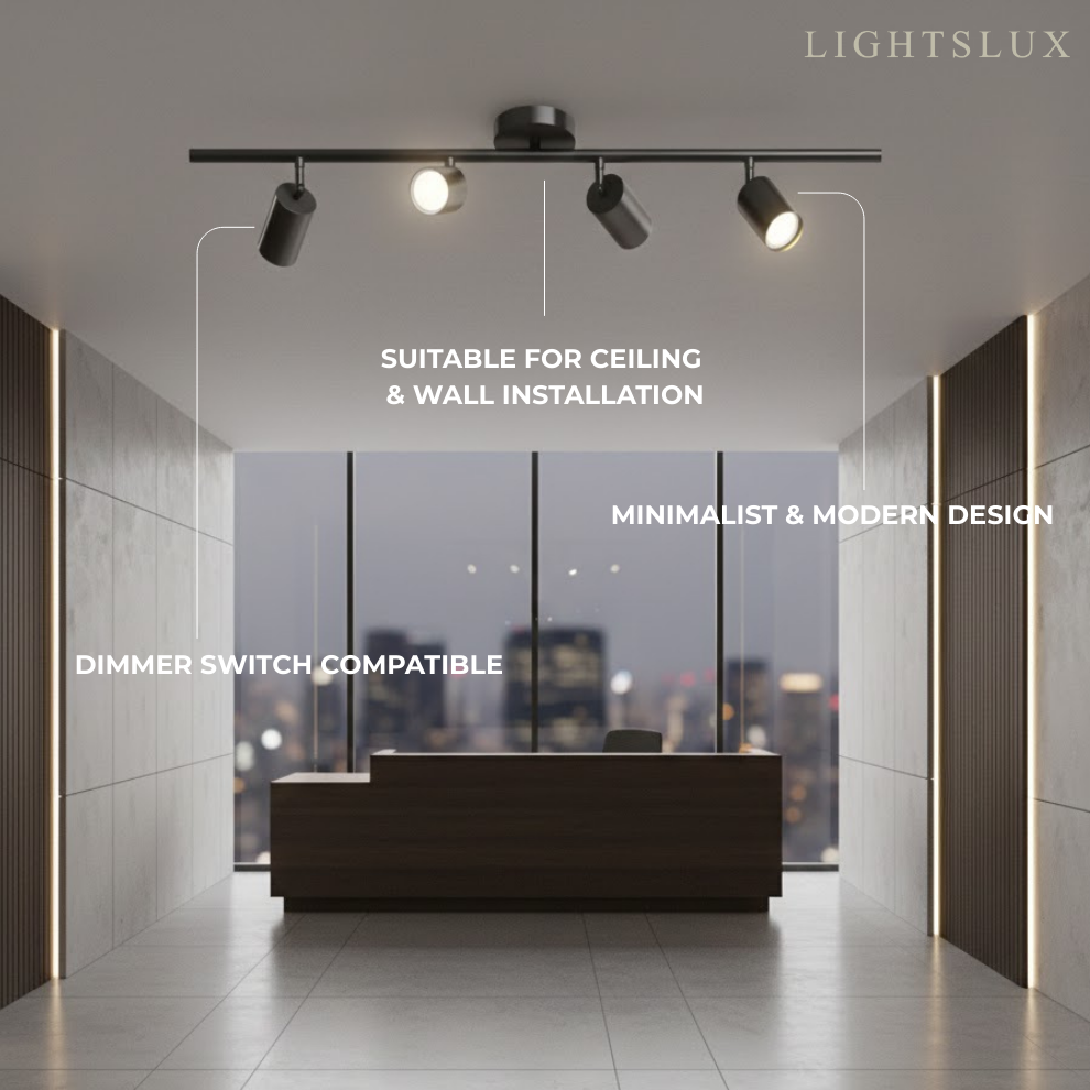 Minimalist Linear Track Light – Brushed Gold/Matte Black for Living/Study Room